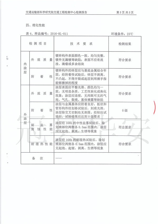 三波噴塑波形護欄闆檢測報告 三波噴塑波形護欄闆檢測報告